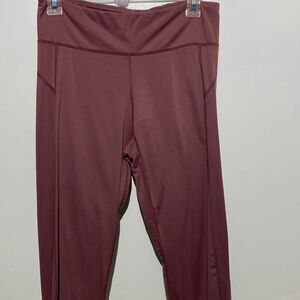 Aeropostale Women's Brown Ponte Knit Solid Nylon Blend Leggings Size Large